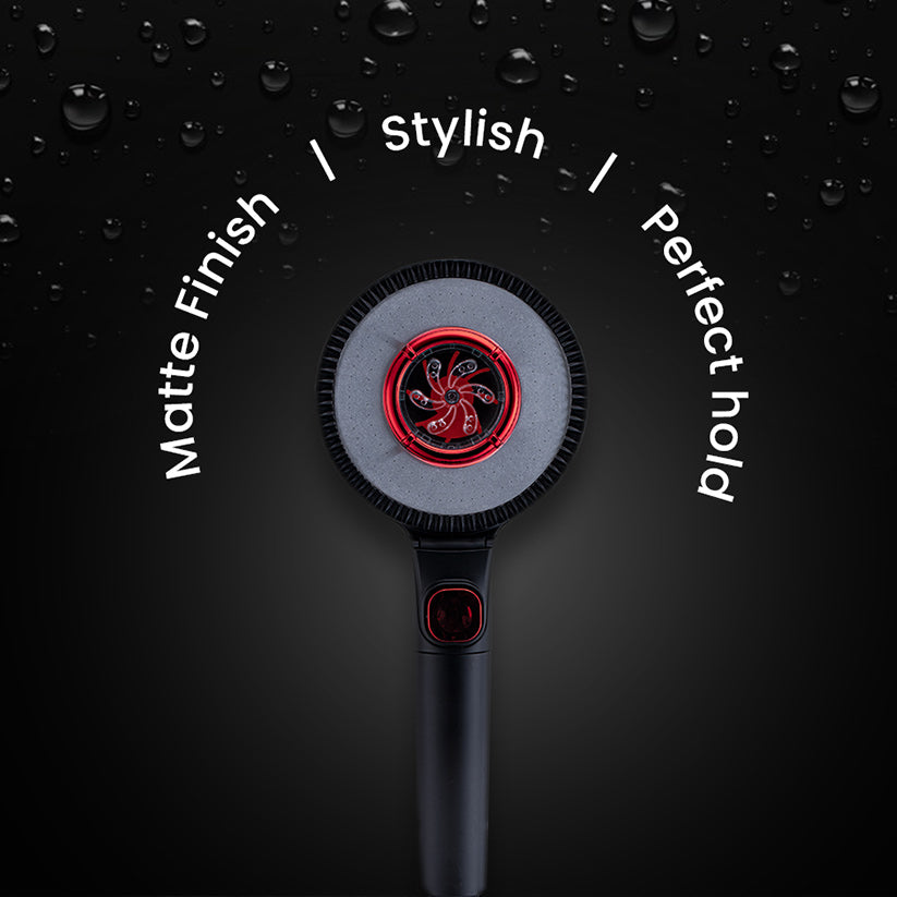 MILA Flowflex Hand Shower - MBHB0206BK, Hand Shower With Double Sided Water Outlet, Multi Function, PP cotton filter, Matt Black Finish, 3 Function Filter